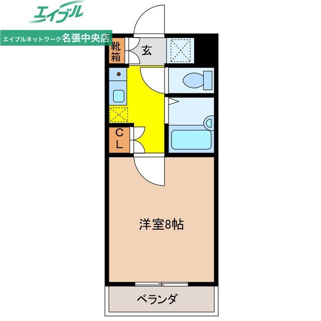 ミレニアムコート(1K/2階)の間取り写真