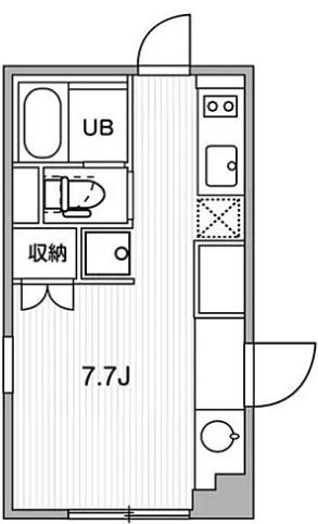 ASTILE市谷柳町(ワンルーム/1階)の間取り写真