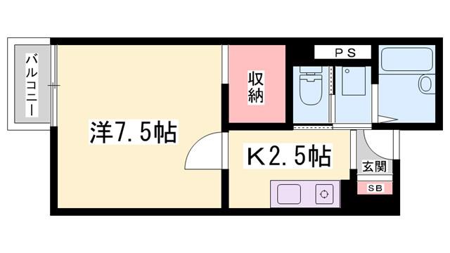 エスポワール加西(1K/3階)の間取り写真