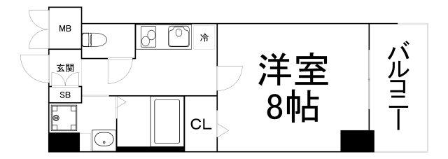 ヴィラリヴィエール(1K/3階)の間取り写真