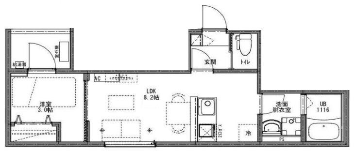 KEIAI RESIDENCE 西大宮(1LDK/2階)の間取り写真