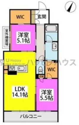 S-ROOM曰佐(2LDK/3階)の間取り写真