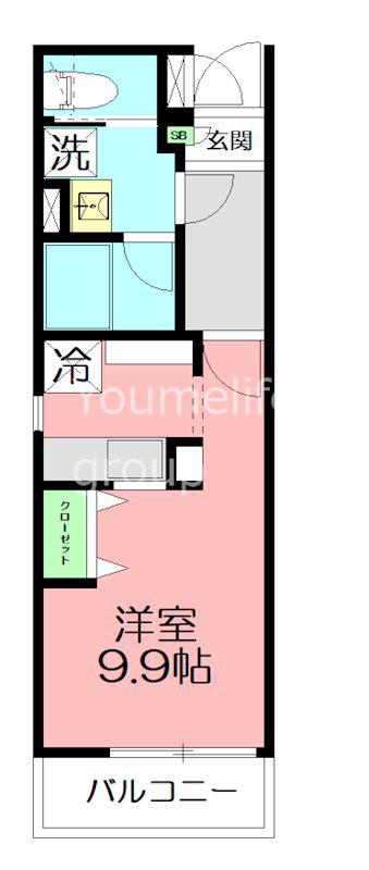 AZUL GRAND(ワンルーム/4階)の間取り写真