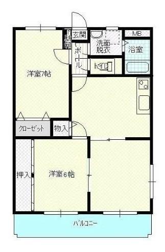 M.クラルテ(3DK/2階)の間取り写真