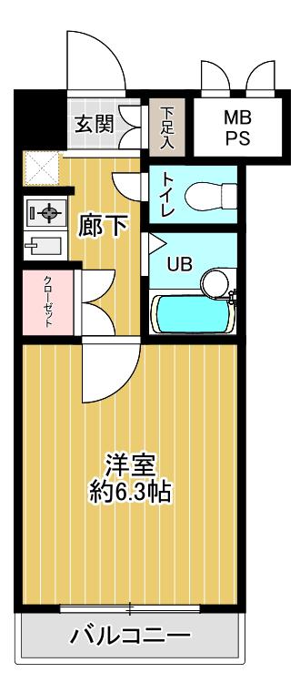 日神パレステージ音羽(ワンルーム/7階)の間取り写真