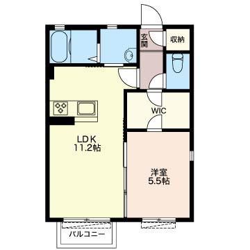 フォルトゥーナ(1LDK/1階)の間取り写真