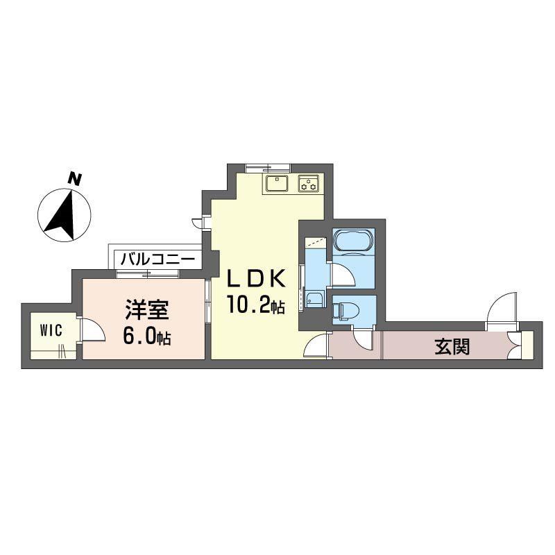 フラワー(1LDK/2階)の間取り写真