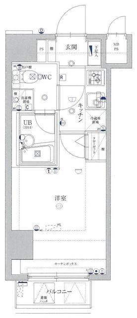 プレステージ新板橋(1K/5階)の間取り写真