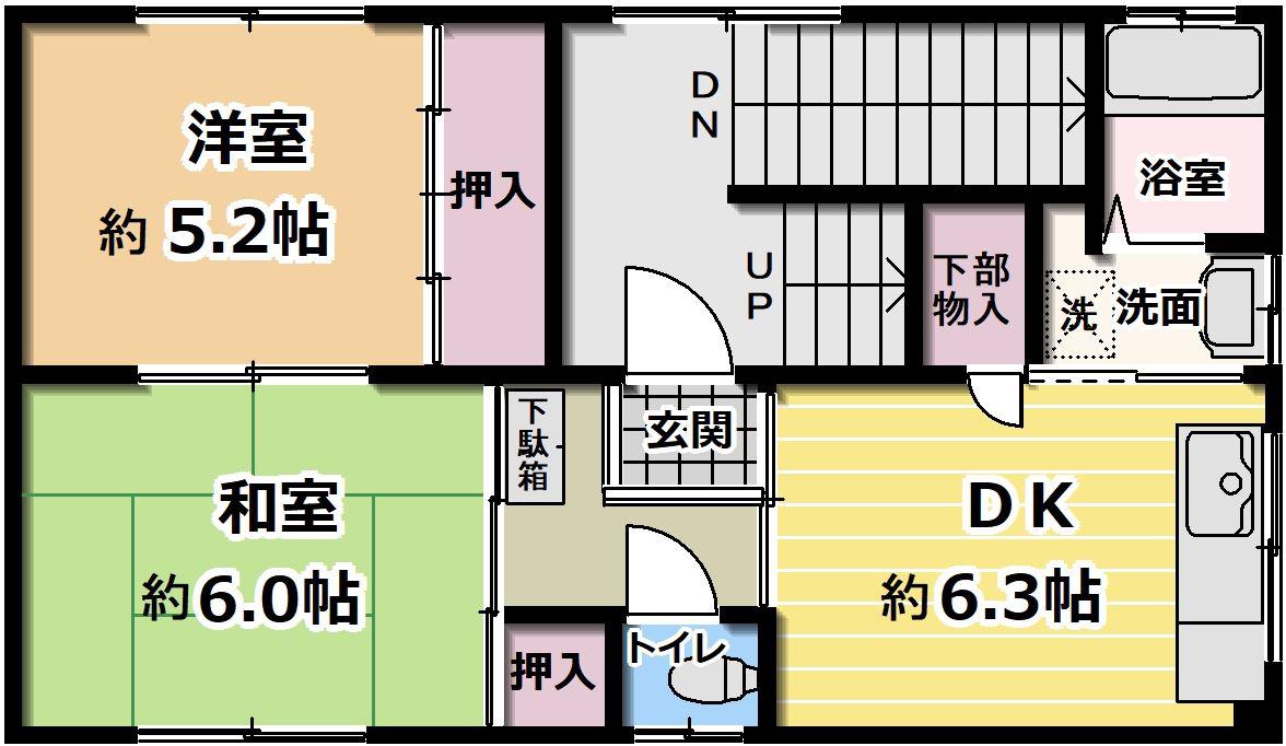 小林マンション(2DK/2階)の間取り写真