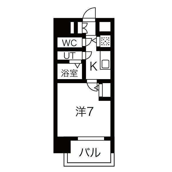 エスリード千種パークフロント(1K/2階)の間取り写真