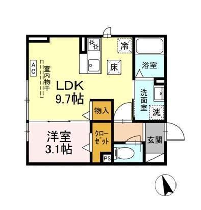 アリュール(1LDK/1階)の間取り写真