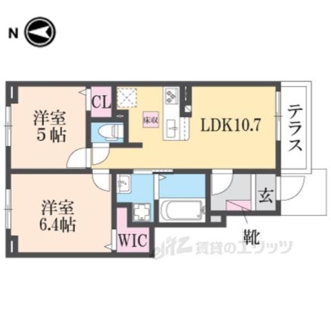 ベル・エクラ1(2LDK/2階)の間取り写真