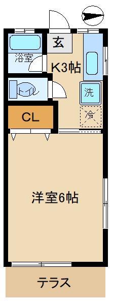 グリーンハイツ(1K/1階)の間取り写真
