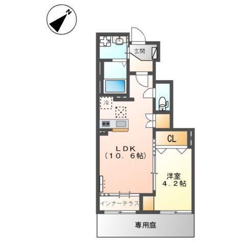 JR横浜線 十日市場駅(神奈川) 徒歩25分 2階建 築2年(1LDK/1階)の間取り写真