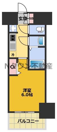 MAXIV大須観音(1K/11階)の間取り写真