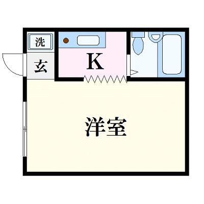 カサボニータ(1K/2階)の間取り写真