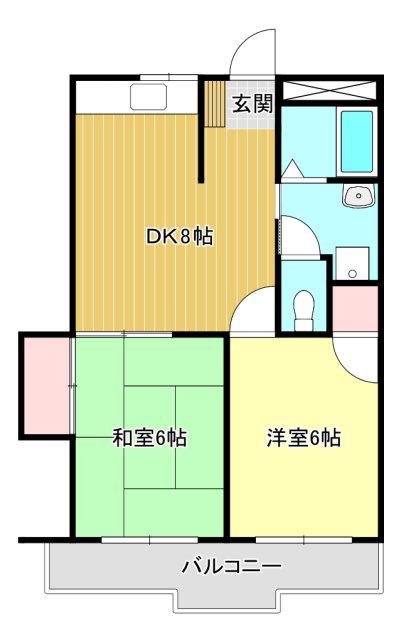 ベルグラーデ城北(2DK/3階)の間取り写真