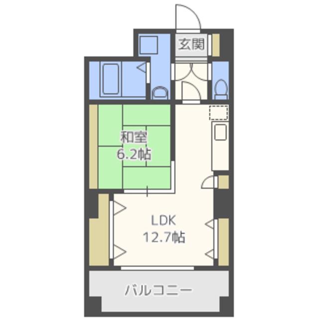 レジデンスカープ博多(1LDK/10階)の間取り写真