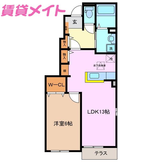 フィロス グローリー(1LDK/1階)の間取り写真