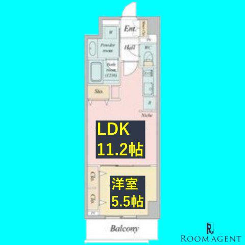 グランルクレ新栄イースト(1LDK/2階)の間取り写真