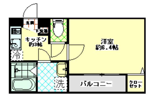 ONE PEACE(1K/2階)の間取り写真