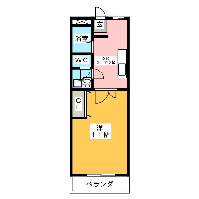 コーポのしば(1DK/1階)の間取り写真