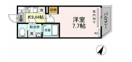 ARROWSAL目黒(1K/1階)の間取り写真