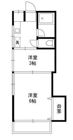 緑荘(2K/2階)の間取り写真