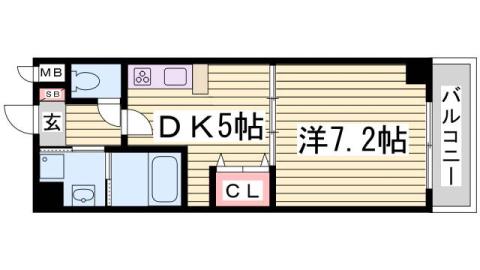 MUMOMI上沢(1DK/4階)の間取り写真