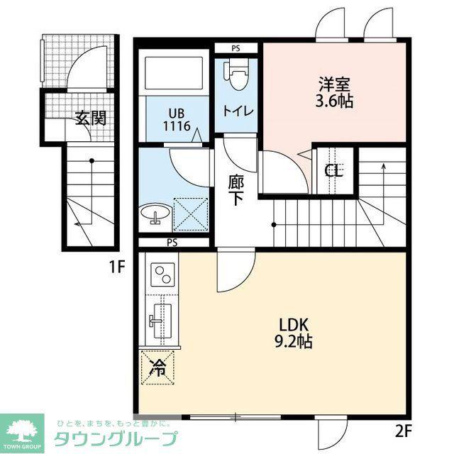 アムール CLEF 3(1LDK/2階)の間取り写真