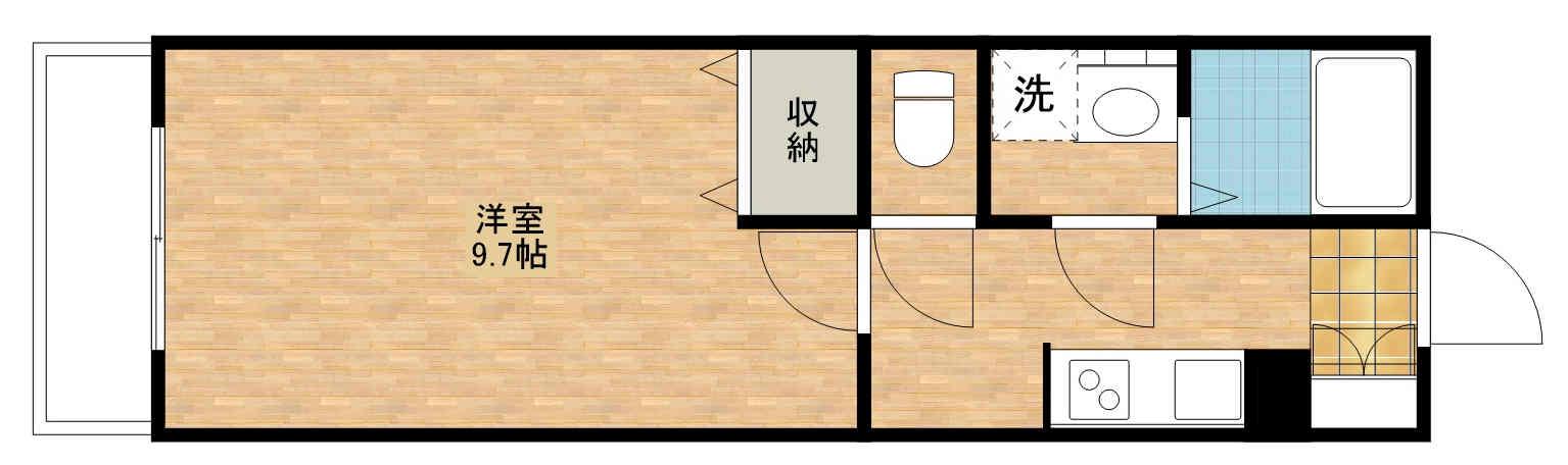 SUNFLOWER中央(1K/4階)の間取り写真