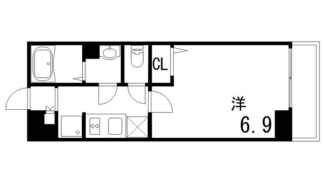 リブリ・FOR DEAREST 灘(1K/1階)の間取り写真