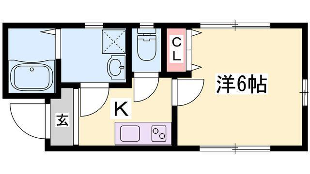 リープラス姫路栗山(1K/2階)の間取り写真