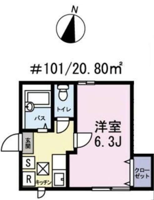 サンシャイン島(1K/1階)の間取り写真