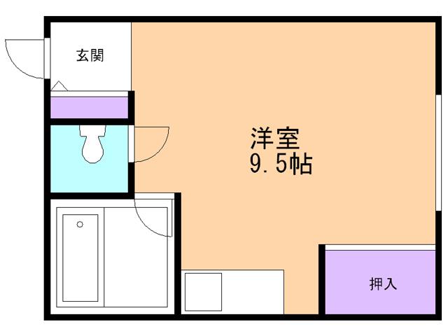 FUGA登別(ワンルーム/1階)の間取り写真