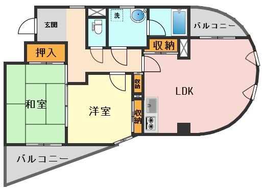 ラレーブ金町(2LDK/2階)の間取り写真
