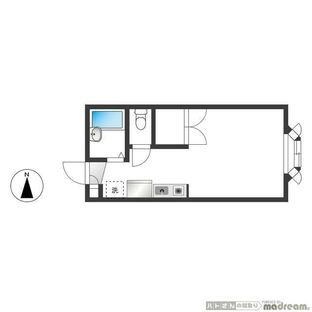 FLAT OUTIII(ワンルーム/2階)の間取り写真