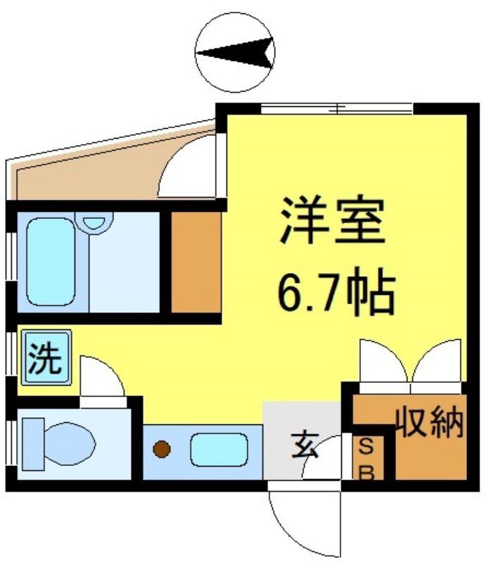 サンハイム(ワンルーム/3階)の間取り写真