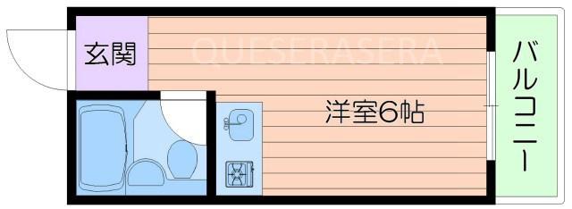 リバティ江坂(ワンルーム/3階)の間取り写真