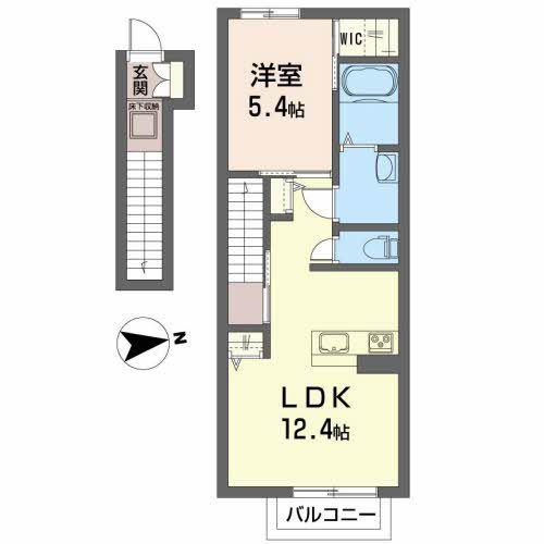 シャーメゾンコーラル(1LDK/2階)の間取り写真