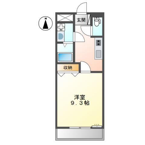 プロニティハウス(1K/1階)の間取り写真