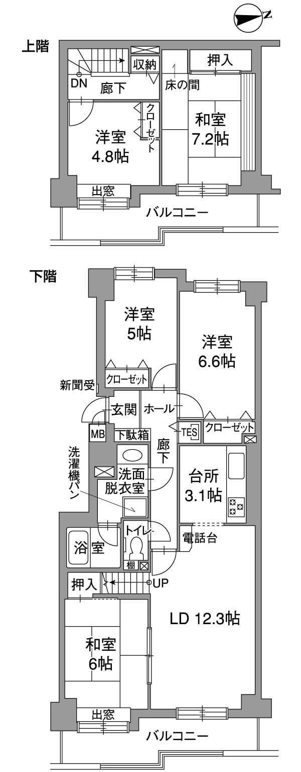 ル・ノール桜(5LDK/8階)の間取り写真