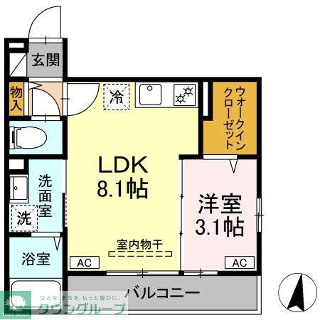 クローネ湘南(1LDK/3階)の間取り写真