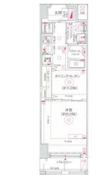 エステムプラザ日本橋レジェンド(1DK/4階)の間取り写真