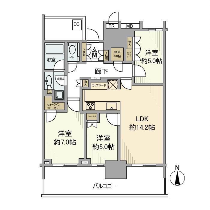 BAYZ TOWER&GARDEN(3LDK/3階)の間取り写真
