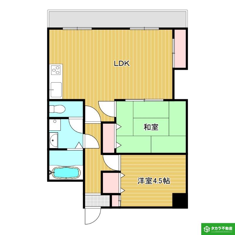 グレイス城崎(2LDK/3階)の間取り写真