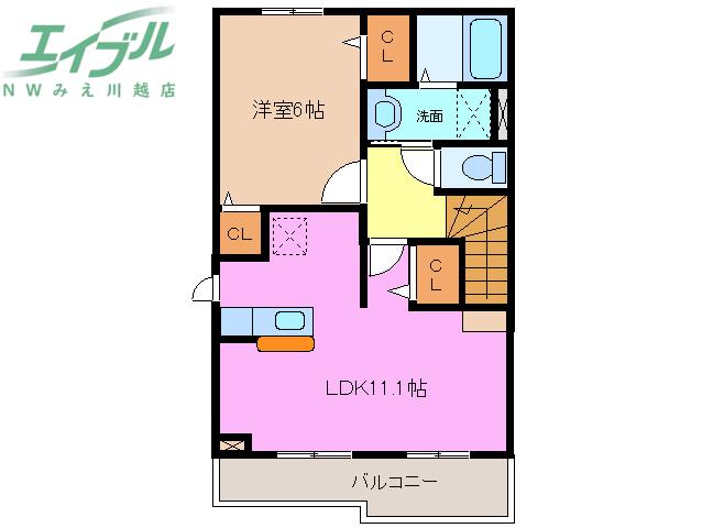 レジデンス ペオニア(1LDK/2階)の間取り写真