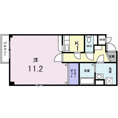 ポラリス弐番館(1K/1階)の間取り写真