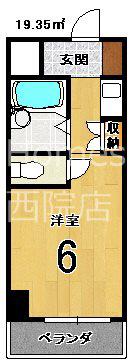ノアーズアーク京都朱雀(1K/6階)の間取り写真