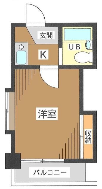 クレセント(1K/2階)の間取り写真